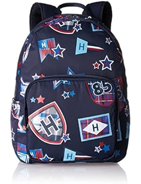 Tommy Hilfiger Jungen Kids Th Patch Backpack M Rucksack, Blau (Printed Patch), 13x40x29 cm