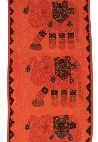 Imagen 1 de Hilo de algodón decorativo de pared y colgantes Patch Work Elephant-Tapestry Tamaño 16 X 51 pulgadas