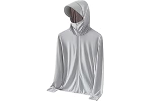LYAART Felpa con Cappuccio Anti-UV Leggera per Protezione Solare Esterna, Protezione Solare con Cappuccio Anti-UV con Cerniera, Protezione Solare Leggera con Cappuccio