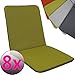 Produktbild proheim Niedriglehner-Auflage Pisa 8er Set 91 x 47 cm Niederlehner-Auflage Polsterauflage für Gartenstühle Stuhlkissen mit bequemer Schaumfüllung Gartenpolster in verschiedenen Farben, Farbe:Apfelgrün