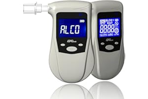 iBACheck Alcoholímetro Recargable con Control de retroiluminación. Test de Alcohol Digital con 10 memorias (Blanco)