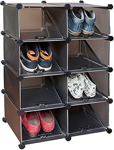 Preisvergleich Produktbild Markenlos Schuhregal 16Paar Schuhe Systemregal 8Boxen Kunststoff Stecksystem Regal