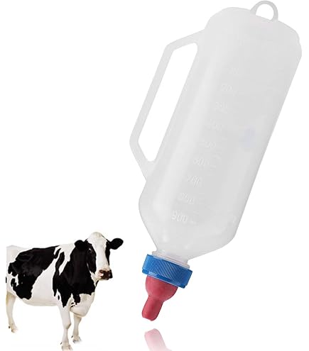 Biberon Per Vitelli E Animali Da Fattoria 850 Ml - Plastica Alimentare Con Tettarella In Silicone E Manico - 2
