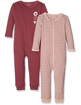 NAME IT Baby-Mädchen Schlafstrampler, 2er Pack