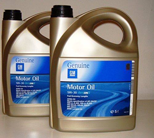 General Motor 5W30 - Aceite de motor Dexos 2, economía, larga duración - 2 botes de 5 litros