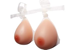 Silikonbröst formar Strap-On falska bröst med justerbara remmar Bystförstärkare Vattendroppformad for mastektomipatient Crossdresser Transwomen Cosplay(M, Natural)(S)