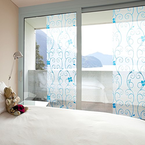 Artefact® Dekofolie / Fensterfolie Blueten Blau | statisch haftend (ohne Kleber) | verschiedene Größen - 2