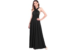 IBTOM CASTLE Womens Sexy Convertible Multi Way Wrap Transformer Solid Cocktail Off Shoulder Wedding Bridesmaid Evening Long Maxi Dress Floor Length Bandage Pageant Prom Ball Gowns
