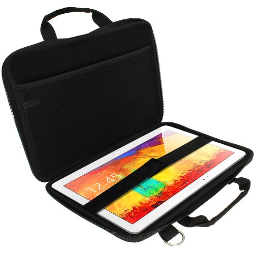 igadgitz Schwarz Hart Tragetasche Hülle Schutz Case Cover Mit Schulterriemen für Samsung Galaxy Tab Pro 12.2 SM-T900 SM-T905 & Note Pro 12.2 SM-P900 P905