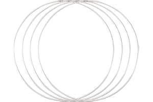 Vaessen Creative Aro de Metal Círculo Ø 25 cm x 3 mm-Anillo Metalico Plateado para Atrapasueños, Manualidades y Macramé-4 Unidades, Plata, 25 x 25 x 0,03 cm