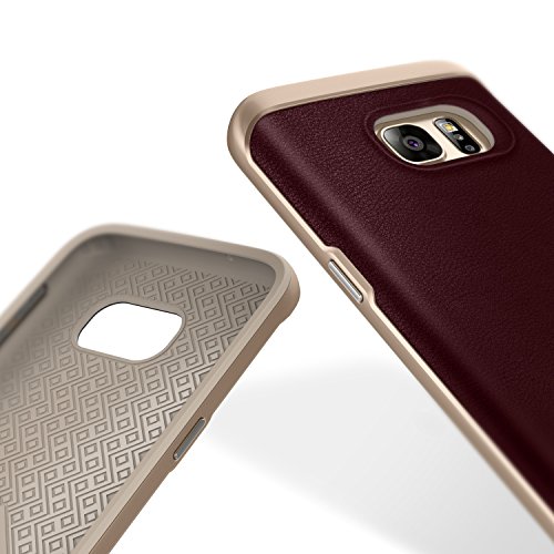 Caseology Funda Galaxy S7 Serie Envoy Fina Piel de PU Proteccion de
Doble Capa Cubierta de Lujo Borgona - Burgundy para el Samsung S7 2016