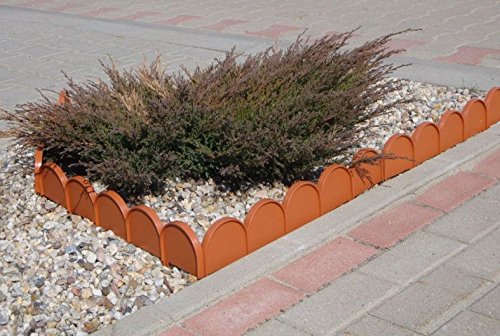 Zierzaun Zaun Beeteinfassung Beetumrandung 5 m 4 Farben Rasenkante (Terracotta) - 4