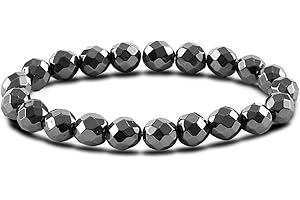 Charfia Cavigliera Dimagrante in Ematite Nera Anti-gonfiore, Braccialetto Naturale con Drenaggio Linfatico, Cavigliera Dimagrante Regolabile per Donna Uomo Regali