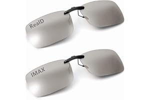 AoHeng Cinema 3D Clip on Glasses for RealD IMAX 3D Movies,Lighter,Clearer,Brighter(2Pack)