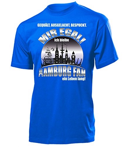 GEQUÄLT AUSGELACHT BESPUCKT Mir Egal Ich Bleibe Hamburg Fan Ein Leben Lang 5392 Herren T-Shirt (H-B) Gr. S