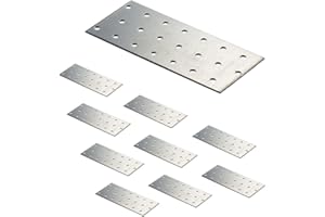 VHG INNOVATION VHG Flat Connecting Joining Plates - Pack of 10 pcs (140 x 60 x 2) Heavy Duty Perforated Brackets, Galvanised Steel Sheet Braces, Metal Timber Fixing Repair Connector