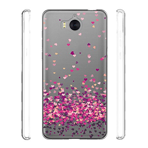 Para Huawei Y5 2017   Y6 2017 Carcasa   YIGA Moda Coraz  n Del Color Transparente TPU Gel Cubierta De Silicona Suave Funda Tapa Case Cover para Huawei Y5 2017   Y6 2017