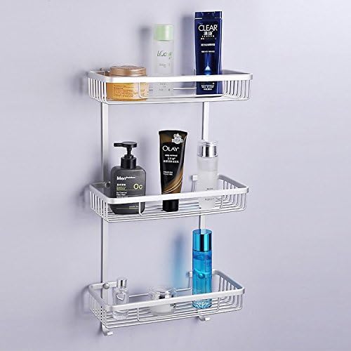 GYMNLJY Bathroom shelf storage rack with hook rack three tier basket