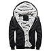 Produktbild Kapuzenjacke Herren Oversize UFODB Baseballjacken Männer Wetterjacke Drucken Plus SAMT Warm Verdicken Mantel Mode Funktionsmäntel Fellkapuze Daunenjacke M-5XL