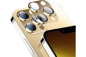 Niboow Kameraschutz Kompatibel mit iPhone 13 Pro/13 Pro Max, Anti-Kratzer HD Klar Kameraschutz, Aluminiumlegierung Schutzglas Kamera Linse Schutzfolie Kompatibel mit iPhone 13 Pro/13 Pro Max - Gold
