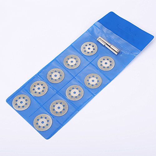 Blulu 22 mm Mini Gelochte Trennscheiben Diamant Schneidscheiben Ann Arbor Schäfte, 12 Stück - 7