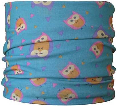 Multifunctional Headwear (CHILD SIZE) Owl on Turquoise