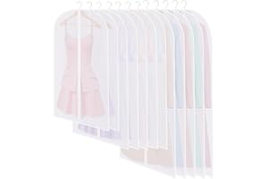 SOBEAU 12 Housses de Vêtements, Housses de Protection Semi Transparentes, 60 x 120/100/80cm Housse Vetements à Suspendre Anti Poussière Etanche Mite Humidité pour Chemise Costumes Manteaux, Blanc