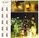 [Alimentado por Batería]- Cada botella de vino de luces de corcho funciona con 3 piezas de baterías LR44 (baterías incluidas) y no es necesario enchufarlas y es conveniente de usar.