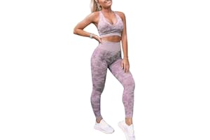 ORANDESIGNE Chándal Mujer Conjunto Deportivo Mujer Pantalón Deportivo de Mujer Cintura Alta Leggings para Running Fitness Yoga Leggings