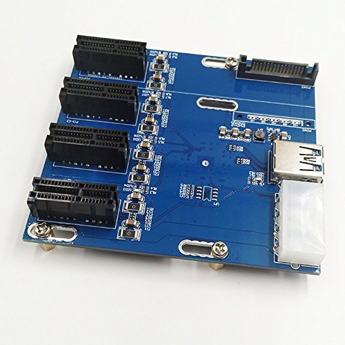 Hrph Neue PCIe 1 bis 4 PCI Express 1X Steckplätze Riser Card Mini ITX zu extern 4 PCI-e Slot ad - 5
