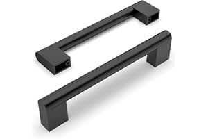 Amerdeco 10 Stück Möbelgriffe Edelstahl Schwarz Schrankgriffe Küchengriffe 128mm Lochabstand Schubladen Griffe Zinklegierung Schubladengriffe Griffe für Küchenschränke Kleiderschrank UK0038…