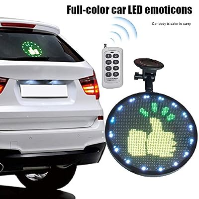 Cutito Voiture Emoji Contrôlé, Glow LED Light Logo avec Télécommande pour Voiture