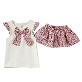 Etosell01 Baby Girls Kids Tops+Ruffle Skirts 2 Pcs Set Outfits Costume