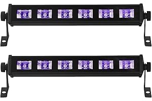 Ibiza Light - Pack de 2 Barres Ultraviolet LED-UVBAR6 Lumière Noire UV 6x3 W Fluo Blancs - Soirée Fête Anniversaire DJ Animation Prestation Clubs Discothèque