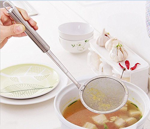 asentechuk® Edelstahl ultrafeines Mesh Öl Skimmer Sieb Sieb Löffel Filter Suppe Sieb Küche Werkzeug