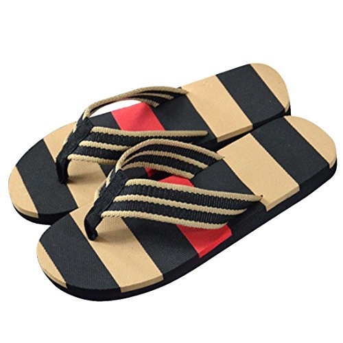 Preisvergleich Produktbild Herren Flip Flops Sommer Streifen Sandalen von Xinan (43, Schwarz)