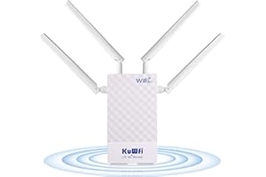 KuWFi Router 4G Con Sim, 150 Mbps/Wireless fino a 300Mbps Con Slot Per Scheda SIM Router 4G da Esterno Con Porte LAN/WAN, 4 Antenne Esterne Ad Alto Guadagno, Supporto10 Utenti