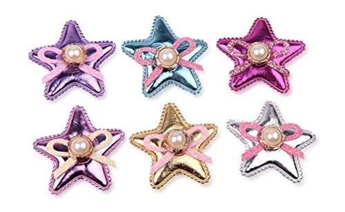 Shiny Star Shape Hair Stickers Fringe Hair Clips Set of 6