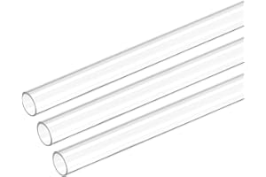 sourcing map Plastic Pipe Rigid Polycarbonate Round Tube Clear 0.31"(8mm) ID 0.4"(10mm) OD 17" (425mm) High Impact for Lighting, Models, Water Plumbing, Pack of 3