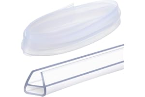 LZH-LP Shower Door Seal Strip for 6-12mm Glass, Clear Bath Shower Screen Door Seal Strip Covers up to 12mm Gap - 300CM Adjustable Shower Screen Seal Replacement (U, 8~10mm)