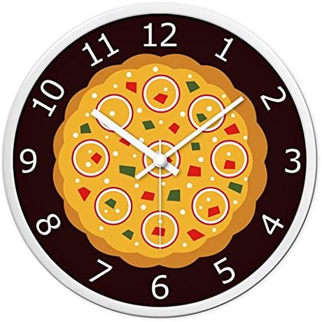 Hanging Clock Living Room Restaurant Quiet Clock Modern Creative Pizza Clock Quartz Clock Boy Girl Bedroom ( Size : 12IN )