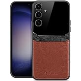Zebana Samsung Galaxy S24 FE ile Uyumlu Kılıf Zebana Lens Deri Kılıf Kahverengi