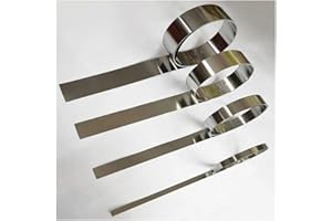 RAMBEX 1 Mètre 304 Bande De Feuille D'acier Inoxydable Épaisseur 0.1mm - 1mm Rouleau De Feuille D'acier Largeur De Bande Étroite 10 20 30 40 50 100mm, 1 Pièces (Color : Thickness 0.4mm, Size : 30mm x 1Mete