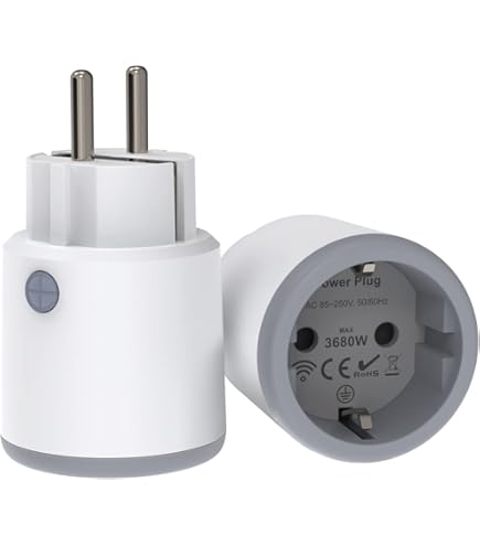 ZigBee Smart stopcontact met stroommeting, Alexa stopcontact met app afstandsbediening, 16 A Smart Home stopcontact met timerfunctie, compatibel met Alexa/Google Home, spraakbesturing (hub vereist) 2 stuk