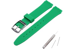 MCXGL Cinturino di ricambio per cinturino in gomma siliconica resistente al sudore con fibbia in acciaio inox, 17 mm