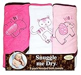 Wild Animal Hooded Bath Towel Set, 3 Pack, Girl, 76 x 71 cm, Frenchie Mini Couture