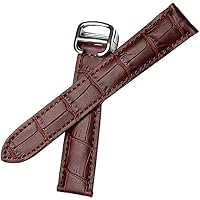 Brown leather watch strap made for Tank watch Replacement 16mm 18mm 20mm (16mm)