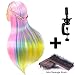 24" Cosmetology Mannequin Head 100% Synthetic Hair Rainbow Color, Practice Training Hair Styling Mannequin Head with Table Clamp Holder and Mini Detangling Brush