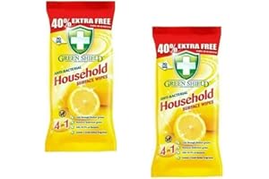 THE SLATE PROJECT GreenShield 140-Count Heavy Duty Antibacterial Wipes - Multi-Purpose House and Surface Cleaning Wipes for Kitchen, Bathroom and Other Households Surfaces - Lemon Scent