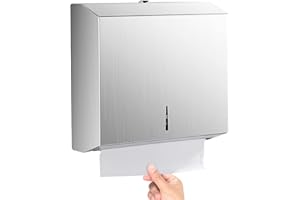 Towviy Dispenser Carta Asciugamani, Dispenser Salviette Bagno da Muro in Acciaio Inossidabile Dispenser Carta Asciugamani per 250 fino a 400 Asciugamani di Carta, con 2 Chiavi